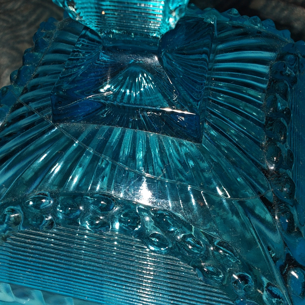 Elegant Blue Glass Art Piece